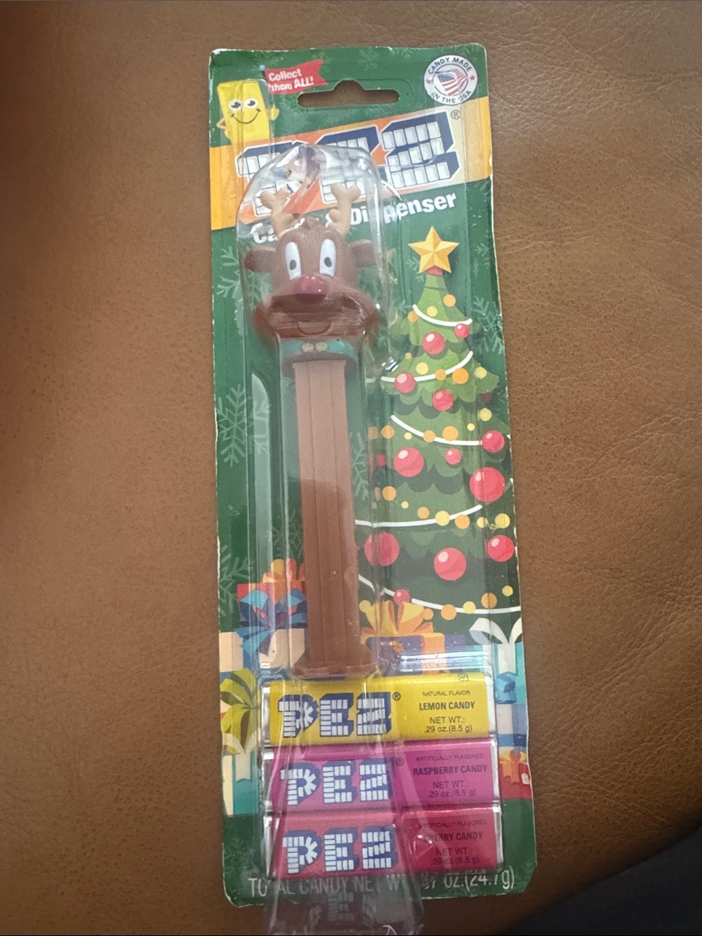 PEZ Reindeer Candy Dispenser — Brown Holiday Figure